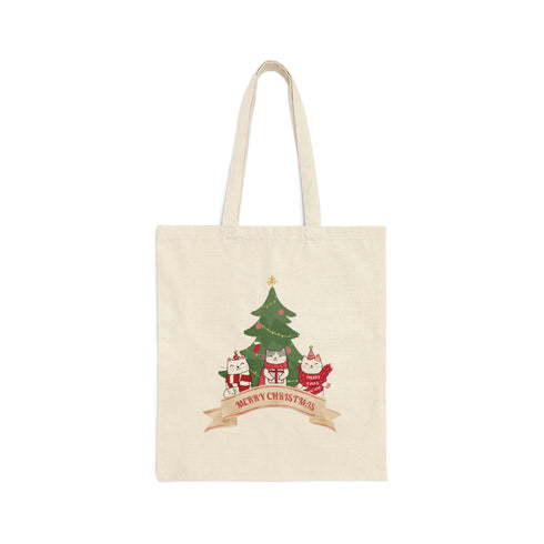 Xmas Cats - Cotton Canvas Tote Bag