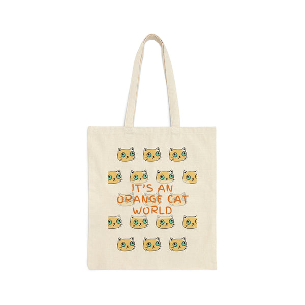 Orange Cat World - Cotton Canvas Tote Bag