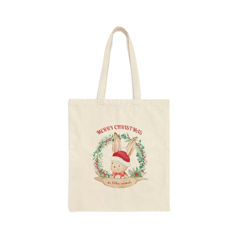 Christmas Bunny - Cotton Canvas Tote Bag